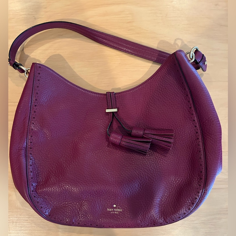 Kate Spade Burgundy Leather Shoulder Bag